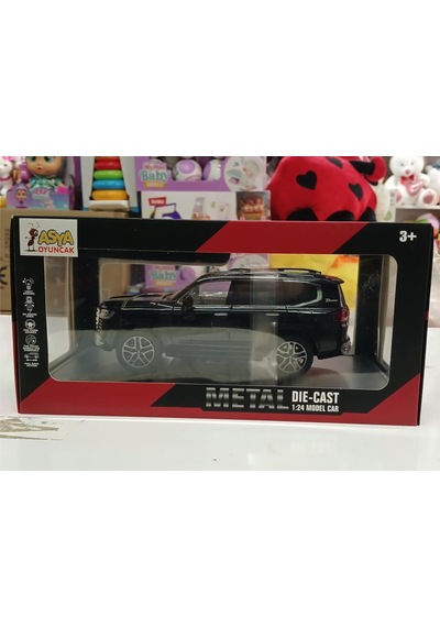 Kutulu Koleksiyon 1 / 24 Ölçek Toyota Land Cruiser Siyah Metal Araba