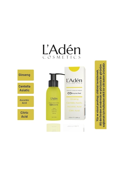 L'adén Cosmetics Anında Soyucu Ginseng Peeling Ölü Deri Arındırıcı, Yenileyici, Aydınlatıcı Vücut, Yüz Peel