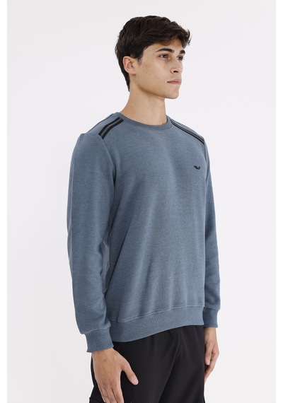 Rowinger Selanik Kumaş Yapılı Esnek Manşetli Konforlu Rahat Kesim Sweatshirt PETROL
