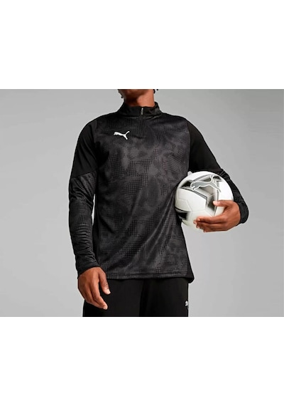 Puma Teamcup Training 1/4 Zip Top Erkek Futbol Uzun Kollu Antrenman Üstü 65916403 Siyah Siyah