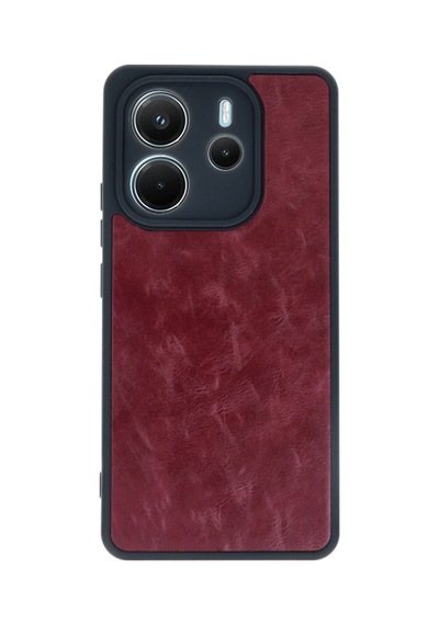 Xiaomi Redmi Note 14 4g Kılıf Aras Deri Kapak - Bordo Çr