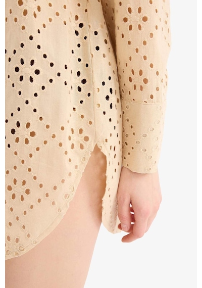 DeFacto 	Regular Fit Pamuklu Brode Plaj Gömleği-Fall in Love C0506AX25SMBG387