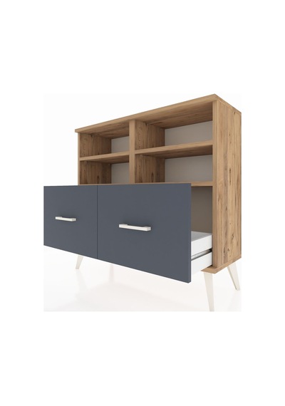 Arges Şifonyer 4 Raflı 2 Çekmeceli 88x30x80 Çam-çam/antrasit Çam/antrasit Arges Şifonyer 4 Raflı 2 Çekmeceli 88x30x80 Çam-çam/antrasit Çam/antrasit