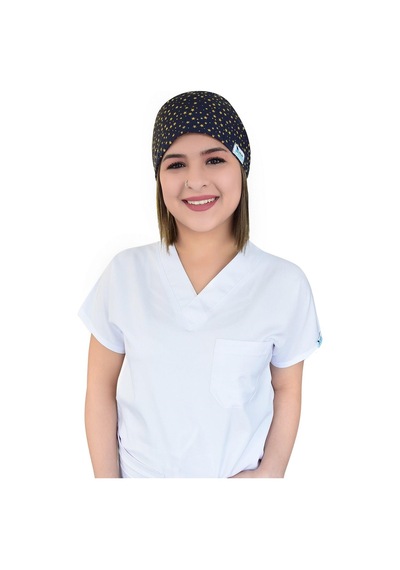 Unisex Yıldız Desenli Doktor Hemşire Aşçı Hastane Cerrahi Bonesi Beyaz Beyaz