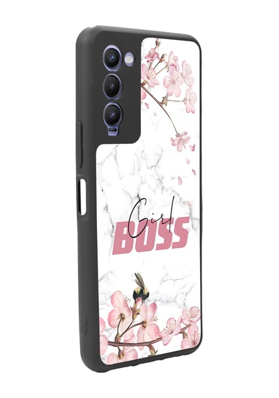 Tecno Camon 18 Sakura Girl Boss Tasarımlı Glossy Telefon Kılıfı Çok Renkli