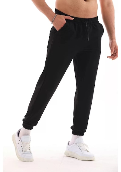 Modavra Unisex İki İplik Eşofman Altı - Siyah 001