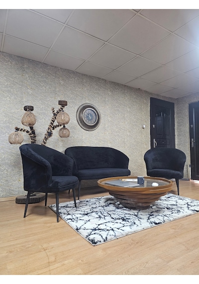 Zafir Teddy Takım Siyah Boyalı Sivriltme Ayak Çay Seti Koltuk - Berjer , Balkon, Salon, Ofis Siyah Zafir Teddy Takım Siyah Boyalı Sivriltme Ayak Çay Seti Koltuk - Berjer , Balkon, Salon, Ofis Siyah