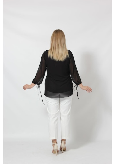 Moda Berray 3243-1 Kol Ucu Bağlama Detaylı Bluz 001