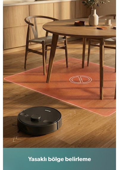 Homend Alex Laser 1291H Moplu Ve Haritalamalı Akıllı 5 KPA Robot Süpürge Siyah