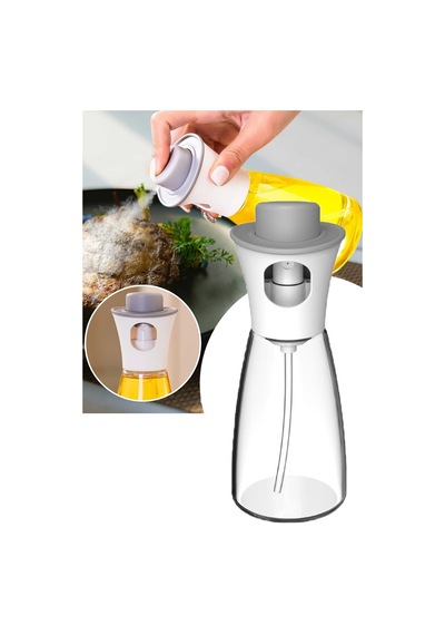 Cam Şişeli Spreyli 220 Ml Yağdanlık Sosluk Çok Amaçlı Sirkelik Beyaz