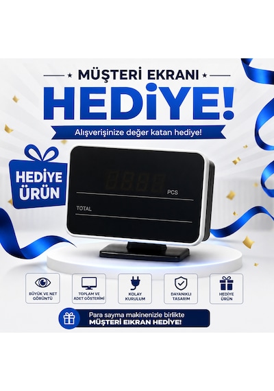 Hesapli Depom Al-5300 Karışık Tl Değer Sayan Para Sayma Makinesi Usd & Euro Adet Sayar Müşteri Ekranı Hediyeli
