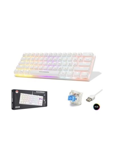 Hadron G508b Kablolu Oyuncu Mini Klavye Mekanik Blue Switch Rgb Q Beyaz