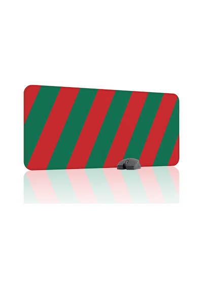 Yeşil Kırmızı 90x40 Xxl Taraftar Gaming Oyuncu Mouse Pad Kaymaz Taban Büyük Fare Altlığı Şerit