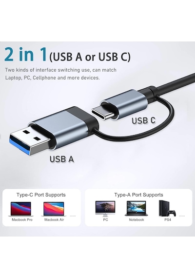 Apera GN-83 Multi Port Type-C ve USB Girişli 7 Port USB HUB