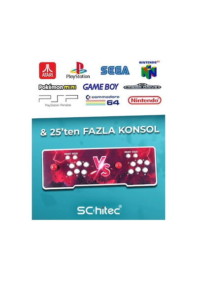 Schitec 4khd 3d Gamebox Arcade 48 Emülatörlü Oyun Konsolu Pandora Atari Makinası 50000 Oyunlu Tv Baglanan Habl1