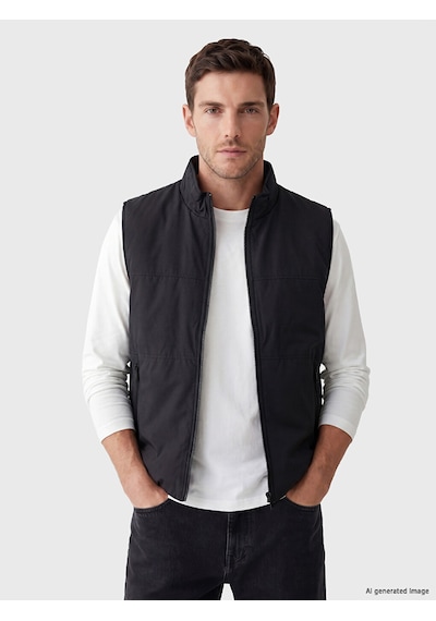 Lcwaıkıkı Classic Siyah Regular Fit Dik Yaka Erkek Yelek