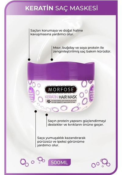 Keratin Saç Maskesi 500 Ml - Yıpranmış Saçlar İçin - Mrfs