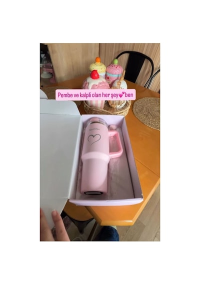 Tnt-8695835422695-trınk Ka102ptdesap-açık Pembe Desenli Paslanmaz Çelik Pipetli Termos Bardak 1.2l