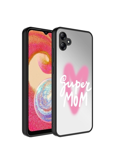 Noktaks - Galaxy Uyumlu A04e Uyumlu - Kılıf Aynalı Desenli Kamera Korumalı Parlak Mirror Kapak - Süper Anne - T26815 Süper Anne