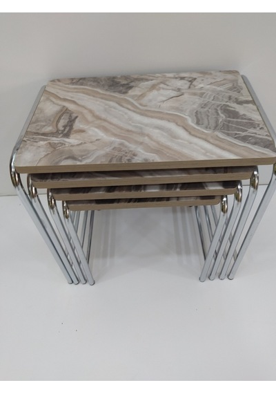 Zigon Sehpa 4'Lü Metal Model Transmisyon Nikelaj Ayak Ahşap Merme (422100091)