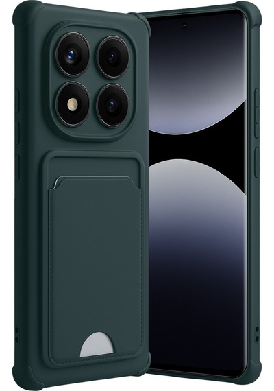 Xiaomi Redmi Note 14 Pro Plus Uyumlu Kelvin Kartvizitli Silikon - Koyu Yeşil