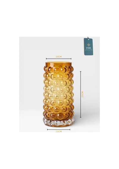 Chacha Home Luxury Bubble İthal Cam Vazo 23 Cm Bal