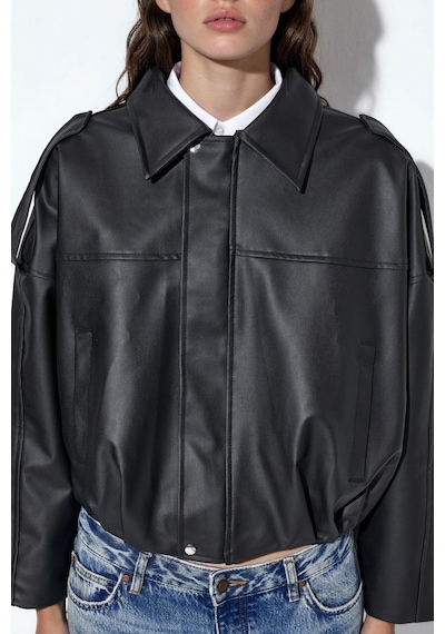 Hiccup Bdart Oversized Fermuarlı Ceket Siyah 09