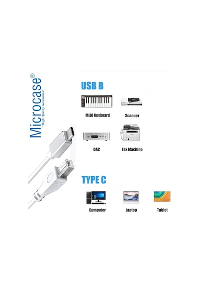 Type-c Yazıcı Kablosu Type-c To Usb B Çevirici - 1 Metre Al3188 Standart
