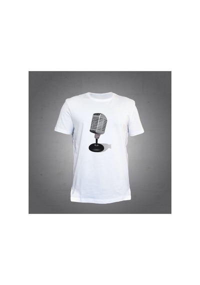 Her Şey Nota Mikrofon Beyaz Tshirt