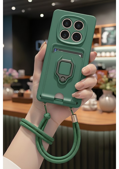 Xiaomi Redmi Note 14 Pro 5g İçin Uyumlu Boyun Askılı Yüzüklü Stand Olabilen Telefon Kılıfı