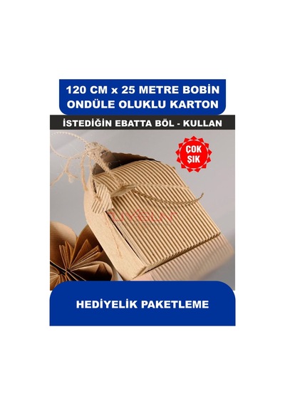 120 Cm X 25 Metre Bobin Ondüle Oluklu Karton, Kargo Kartonu, Paketleme Kartonu 25 Adet