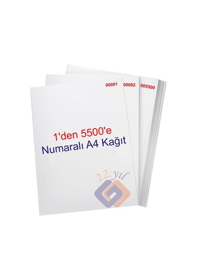 1 Den 5500 E Numaralı A4 Fotokopi Kağıdı