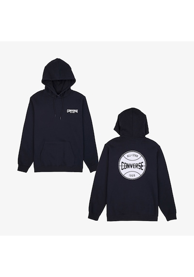 Converse Classic Erkek Grafik Baskılı Siyah Hoodie