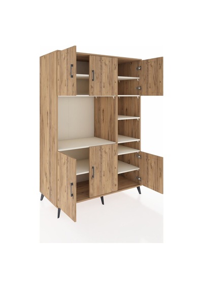 Kronos Dolap 10 Raflı 6 Kapaklı 132x59x195 Çam-çam/aytaşı Çam