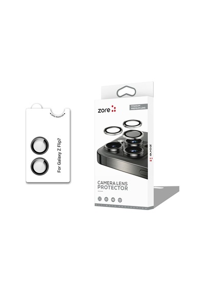 Galaxy Uyumlu Z Flip 7 Mkst Cl-12 Premium Safir Parmak İzi Bırakmayan Anti-reflective Kamera Lens Koruyucu Siyah