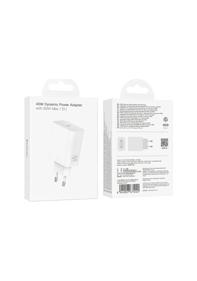 Hoco. C162a 40w Pd Destekli Type-c Tek Port Eu Şarj Adaptörü - Beyaz