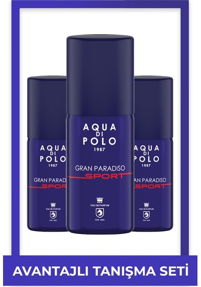 Aqua Di Polo 1987 Gran Paradiso Sport Metal Şişe Erkek Parfüm EDP 3 x 100 ML