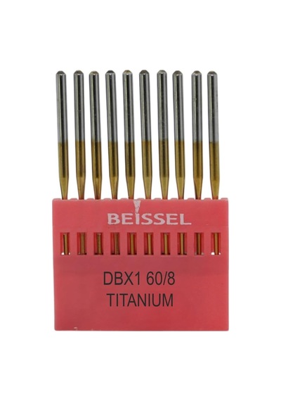 Lexroo Dbx1 Sanayi Tipi Düz Makine İnce Dipli İğne 8/60 Numara Altın Ses Uçlu 10 Adet 1 Paket