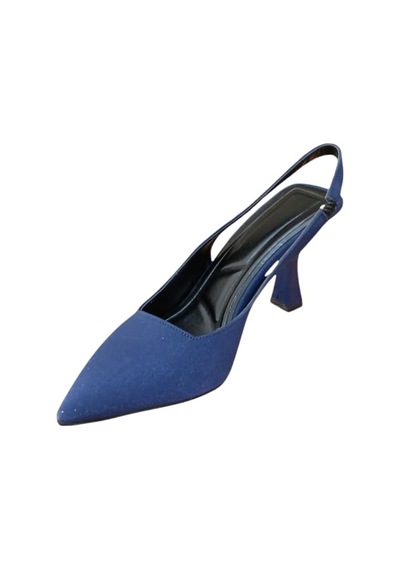 Bilener Şiko 809 Kadın Kadeh Ökçe Arka Açık Stiletto Ayakkabı Lacivert Siyah