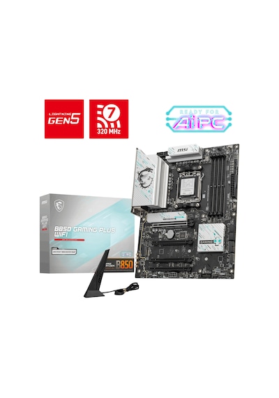 Msı B850 Gamıng Plus Wıfı Am5 Ddr5 8200mhz Oc Dp 3x M.2 Usb 10gbs 5g Lan Wı-fı 7 Atx