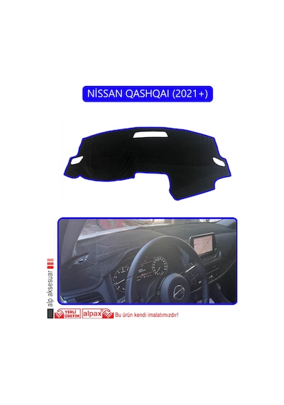 Nissan Qashqaı 2021 +torpido Koruma Halısı Mavi Kenar