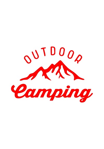 Outdoor Camping Sticker 17x17 Cm Kırmızı