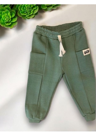 Zekids Çocuk 3 İplik Şardonlu Eşofman Alt-14209 YESIL