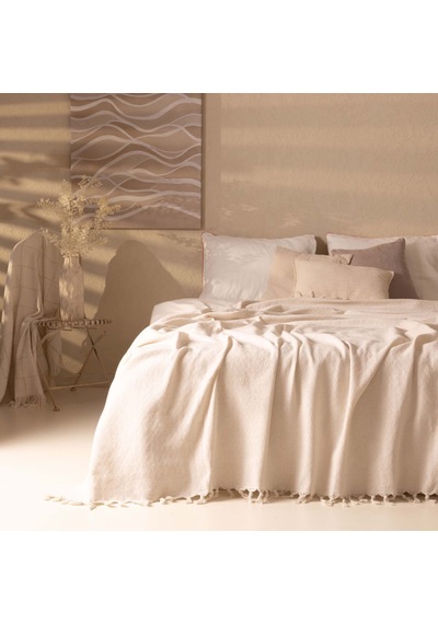 Soft Opia Çift Kişilik Pike - Ekru - 200x220 Cm Renkli