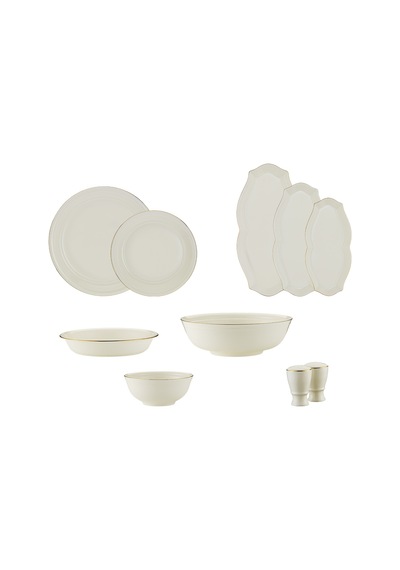 Evaliza Sapphire Gold 32 Parça 6 Kişilik Yemek Takımı Renkli