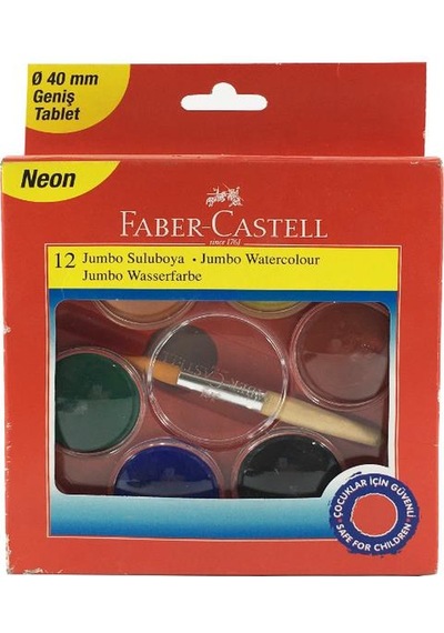 Faber Castell 12 Renk Jumbo Sulu Boya