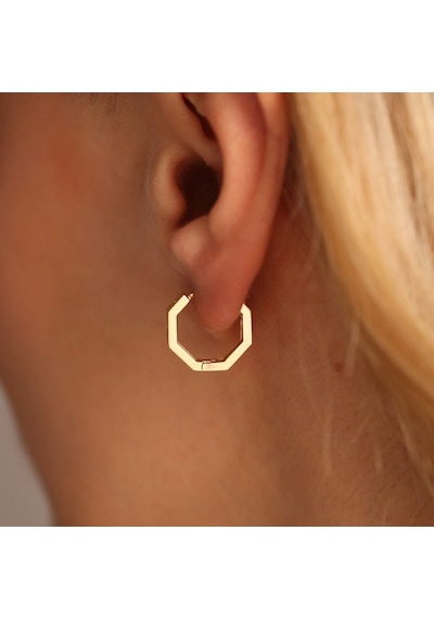 Sembol Gold Altın Halka Küpe 1.5 CM Çivi Form
