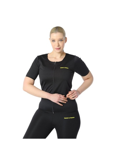 Fitformgiyim Sauna Termal Takım Fermuarlı Body Tayt Takım Siyah