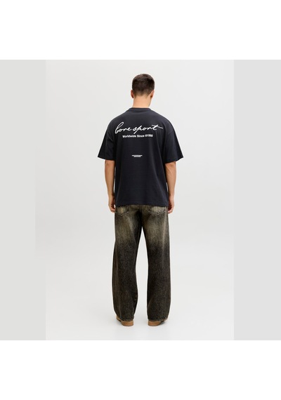 Jack & Jones Dust Script Erkek Siyah Tişört 12292982-b Siyah