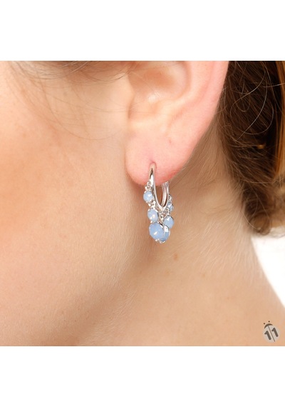Mineral Takı Mavi Taşlı Küpe N11.70416